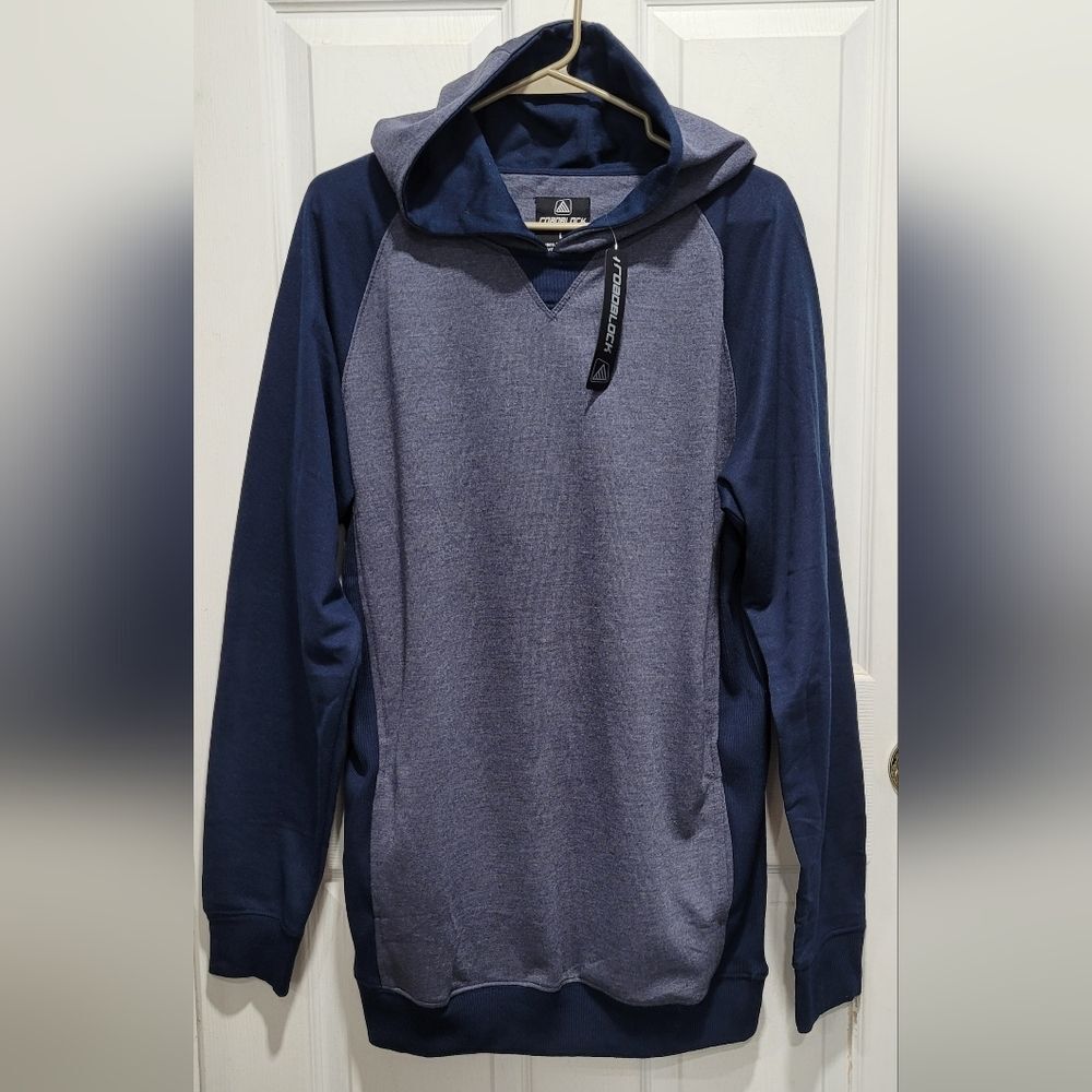 Roadblock mens large pull over blue hoodie NWT
